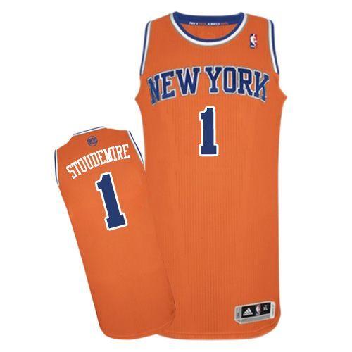 Revolution 30 Knicks #1 Amar'e Stoudemire Orange Alternate Stitched NBA Jersey