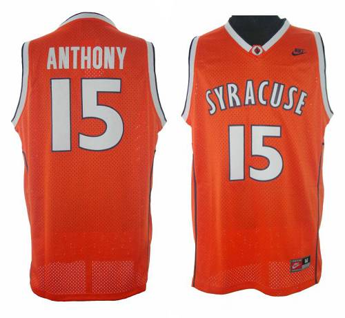 Knicks #15 Carmelo Anthony Orange Syracuse College Stitched NBA Jersey