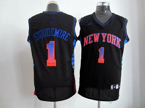 Knicks #1 Amare Stoudemire Black Stitched NBA Vibe Jersey