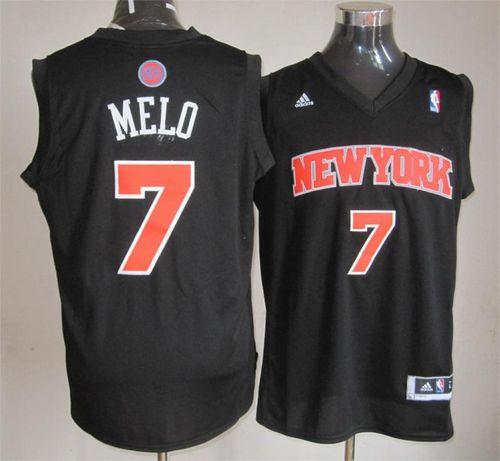 Knicks #7 Carmelo Anthony Black Melo Fashion Stitched NBA Jersey