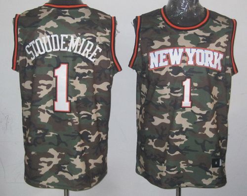 Knicks #1 Amar'e Stoudemire Camo Stealth Collection Stitched NBA Jersey