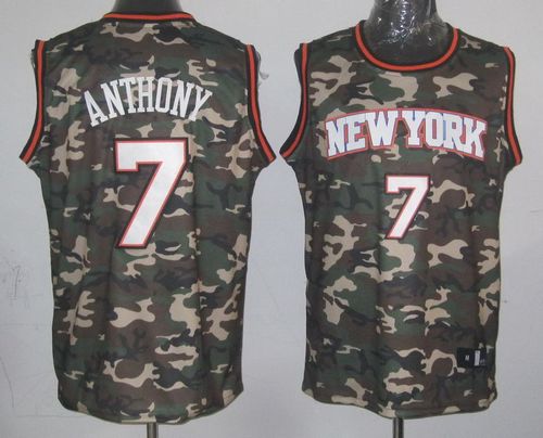 Knicks #7 Carmelo Anthony Camo Stealth Collection Stitched NBA Jersey