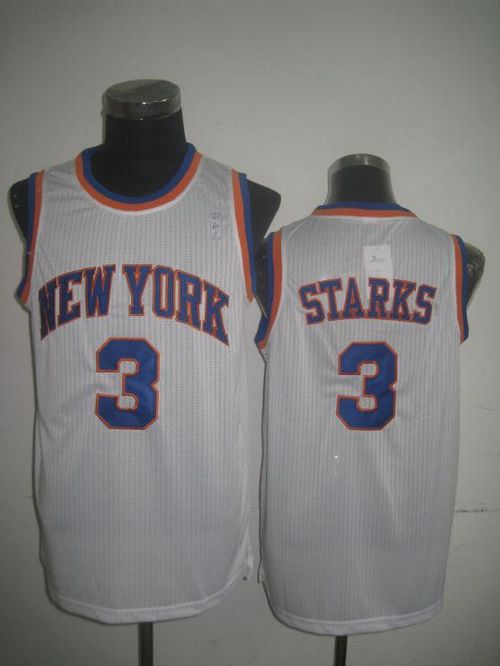 Knicks #3 John Starks White Throwback Stitched NBA Jersey