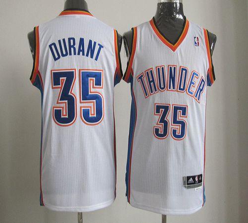 Thunder #35 Kevin Durant White Revolution 30 Stitched NBA Jersey