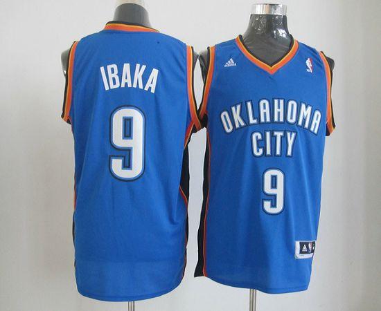 Thunder #9 Serge Ibaka Blue Revolution 30 Stitched NBA Jersey