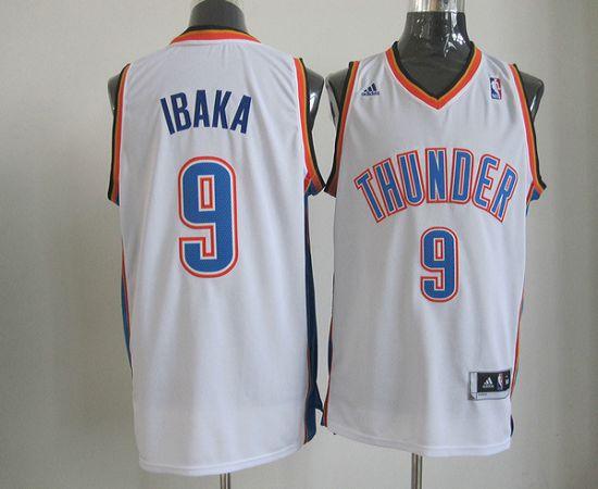 Thunder #9 Serge Ibaka White Revolution 30 Stitched NBA Jersey