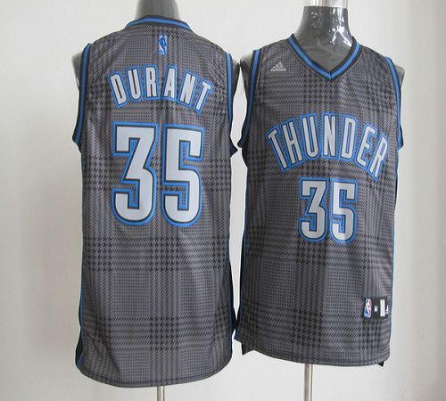 Thunder #35 Kevin Durant Black Rhythm Fashion Stitched NBA Jersey