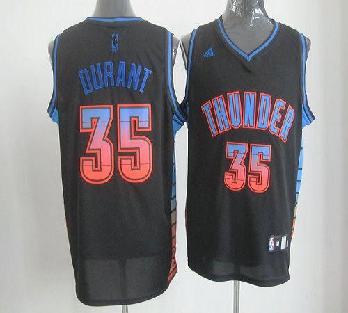 Thunder #35 Kevin Durant Black Stitched NBA Vibe Jersey