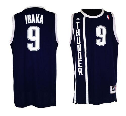 Thunder #9 Serge Ibaka Blue Alternate Stitched NBA Jersey