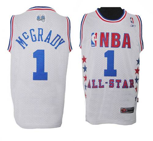 Magic #1 Tracy Mcgrady White 2003 All Star Stitched NBA Jersey