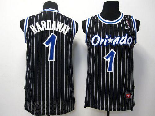 Magic #1 Penny Hardaway Black Throwback Stitched NBA Jersey