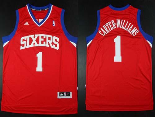 Revolution 30 76ers #1 Michael Carter Williams Red Alternate Stitched NBA Jersey