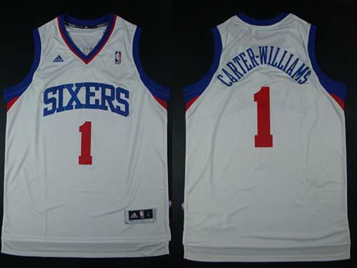 Revolution 30 76ers #1 Michael Carter Williams White Home Stitched NBA Jersey