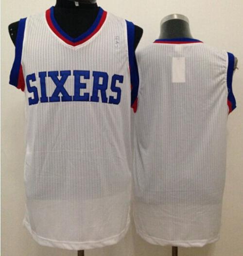 Revolution 30 76ers Blank White Stitched NBA Jersey