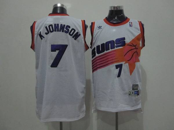 Suns #7 Kevin Johnson White Swingman Throwback Stitched NBA Jersey