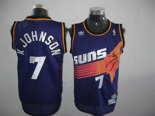 Suns #7 K Johnson Throwback Purple Stitched NBA Jersey