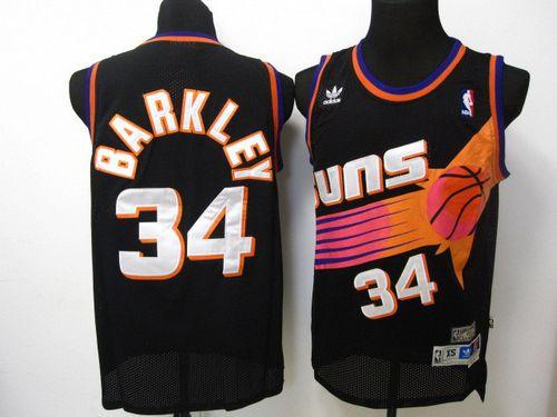 Retro Charles Barkley #34 Phoenix Suns Basketball Jersey Stitched Black S-2XL 