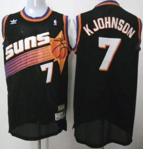 Suns #7 Kevin Johnson Black Throwback Stitched NBA Jersey