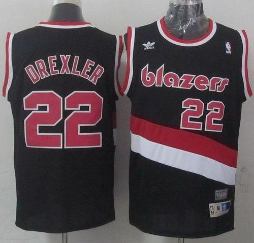 Blazers #22 Clyde Drexler Black Soul Swingman Throwback Stitched NBA Jersey