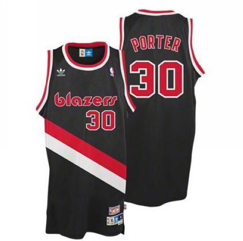 Blazers #30 Terry Porter Black Throwback Stitched NBA Jersey