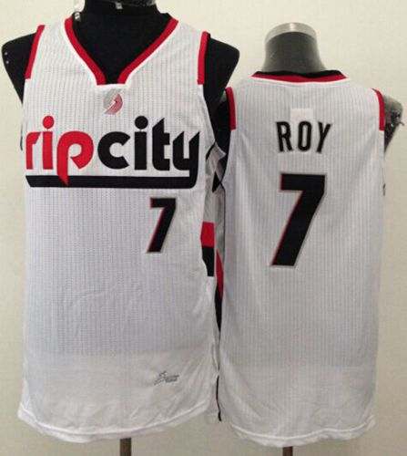 Blazers #7 Brandon Roy White Throwback Stitched NBA Jersey