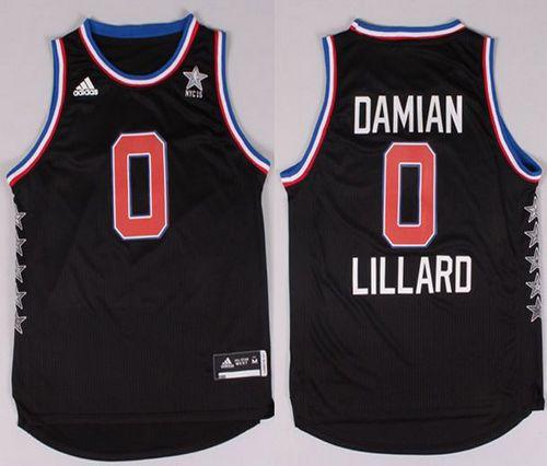 Blazers #0 Damian Lillard Black 2015 All Star Stitched NBA Jersey
