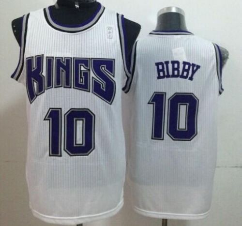 Kings #10 Mike Bibby White Throwback Stitched NBA Jersey