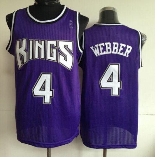 Kings #4 Chris Webber Purple Throwback Stitched NBA Jersey