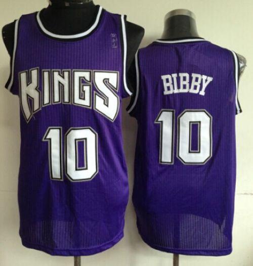 Kings #10 Mike Bibby Purple Throwback Stitched NBA Jersey