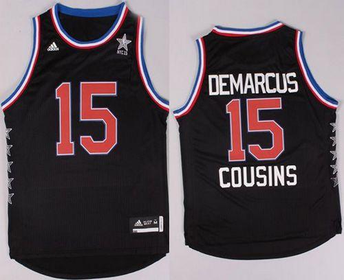 Kings #15 DeMarcus Cousins Black 2015 All Star Stitched NBA Jersey