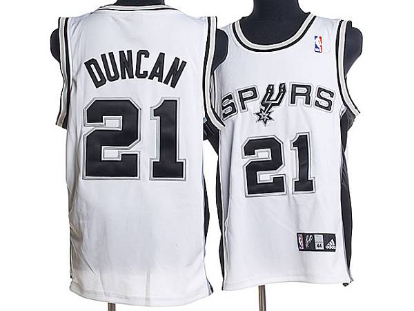 Spurs #21 Tim Duncan Stitched White NBA Jersey