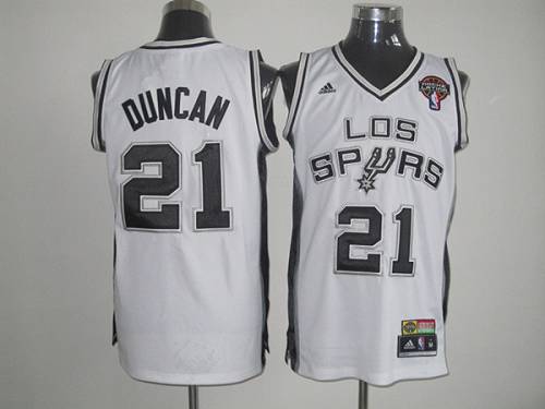 Spurs #21 Tim Duncan White Latin Nights Stitched NBA Jersey