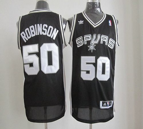 Retro David Robinson #50 San Antonio Spurs Basketball Jersey Stitched Black 