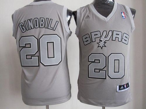 Spurs #20 Manu Ginobili Grey Big Color Fashion Stitched NBA Jersey