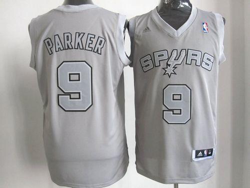 Spurs #9 Tony Parker Grey Big Color Fashion Stitched NBA Jersey