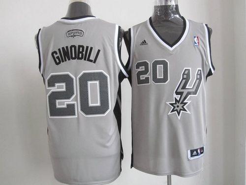 Spurs #20 Manu Ginobili Grey Alternate Stitched NBA Jersey