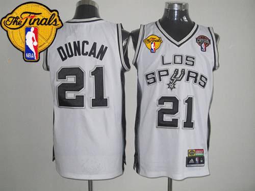 Spurs #21 Tim Duncan White Latin Nights Finals Patch Stitched NBA Jersey