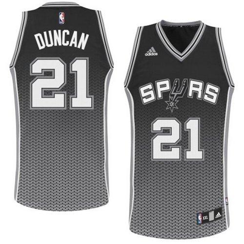 Spurs #21 Tim Duncan Black Resonate Fashion Swingman Stitched NBA Jersey