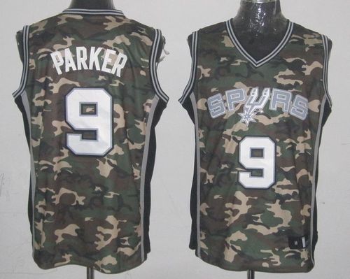 Spurs #9 Tony Parker Camo Stealth Collection Stitched NBA Jersey