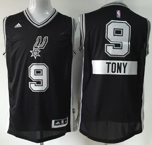Spurs #9 Tony Parker Black 2014 15 Christmas Day Stitched NBA Jersey