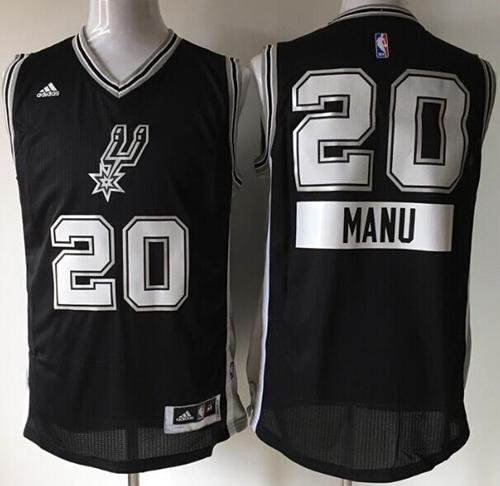 Spurs #20 Manu Ginobili Black 2014 15 Christmas Day Stitched NBA Jersey
