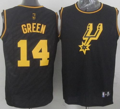 Spurs #14 Danny Green Black Precious Metals Fashion Stitched NBA Jersey