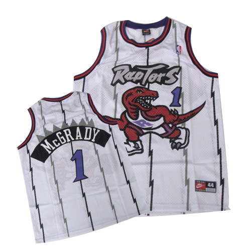 Raptors #1 Tracy McGrady White Swingman Stitched NBA Jersey