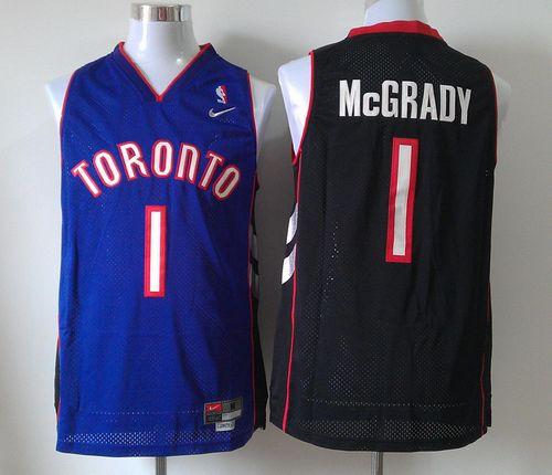 Raptors #1 Tracy Mcgrady Black/Purple  Throwback Stitched NBA Jersey