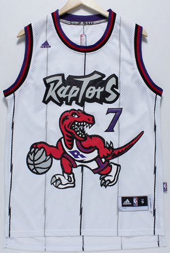 Raptors #7 Kyle Lowry White Throwback Stitched NBA Jersey