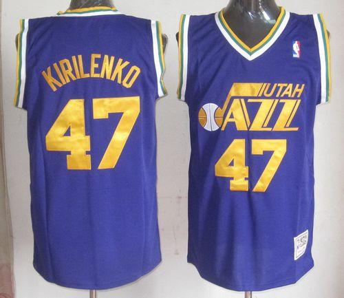 Mitchell & Ness Jazz #47 Andrei Kirilenko Blue Stitched Throwback NBA Jersey