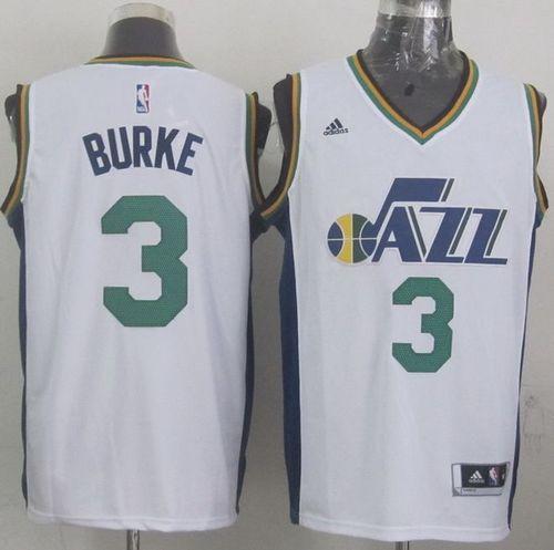 Revolution 30 Jazz #3 Trey Burke White Stitched NBA Jersey