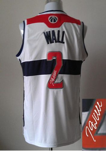 Revolution 30 Autographed Wizards #2 John Wall White Stitched NBA Jersey