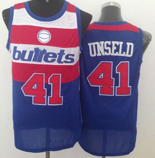 Wizards #41 Wes Unseld Blue Bullets Throwback Stitched NBA Jersey