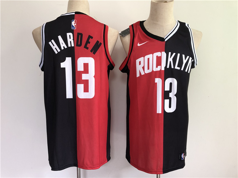 nets james harden 2021 past and present red black rockets mvp jersey